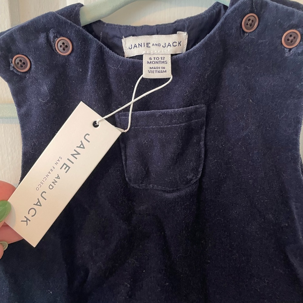 Navy Velvet Romper - Janie and Jack - 6-12 Months